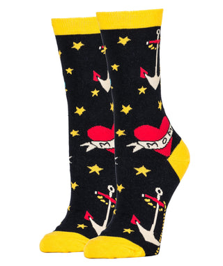 Sailor Ink Socks | Novelty Crew Socks For Women