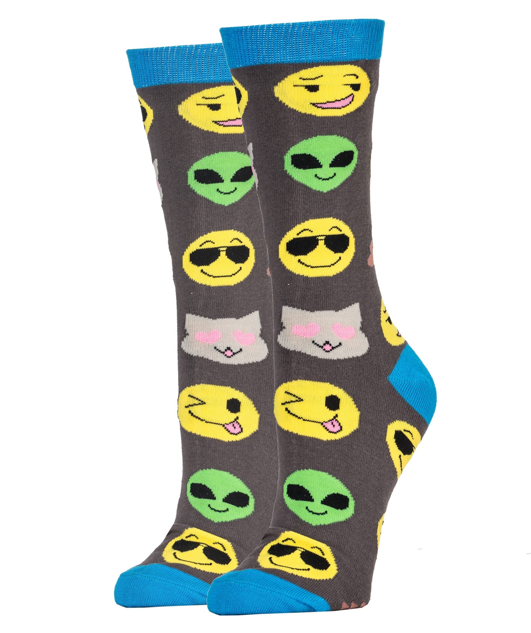 Emoji Me Socks | Novelty Crew Socks For Women