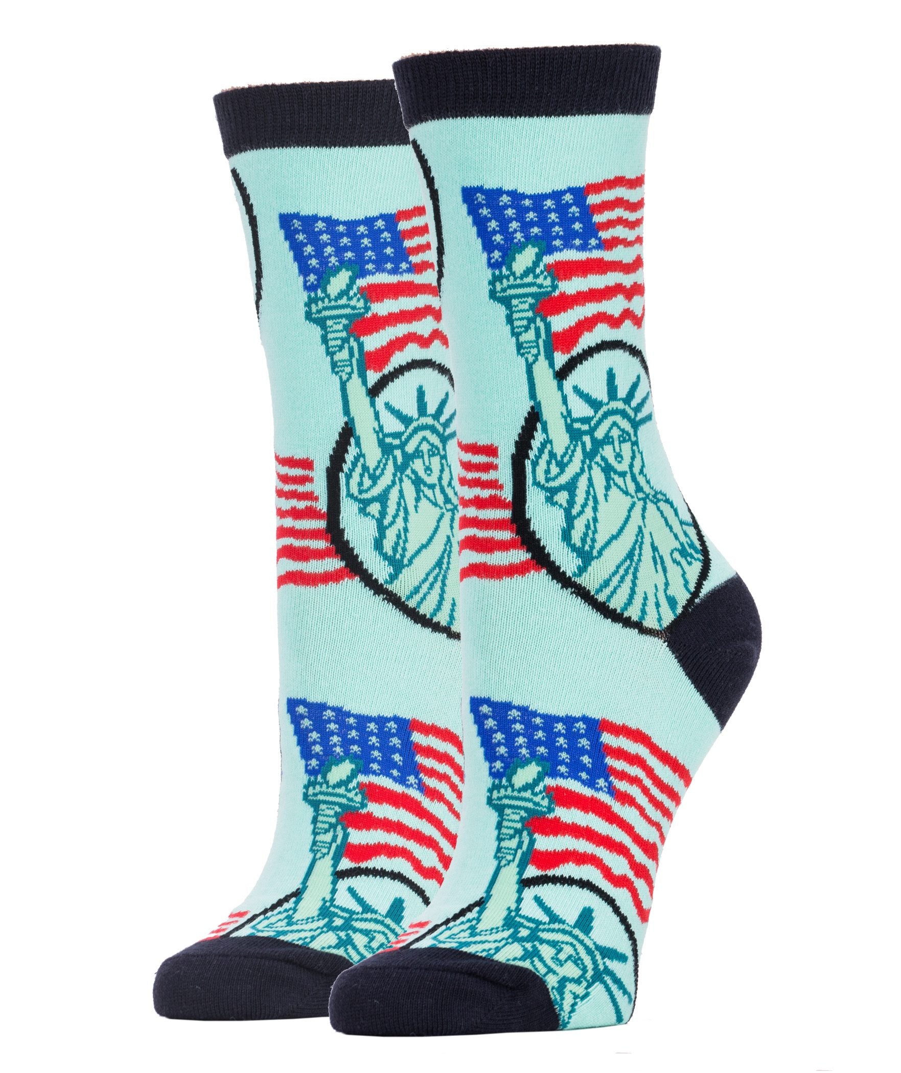 Lady Liberty Socks | Novelty Crew Socks For Women