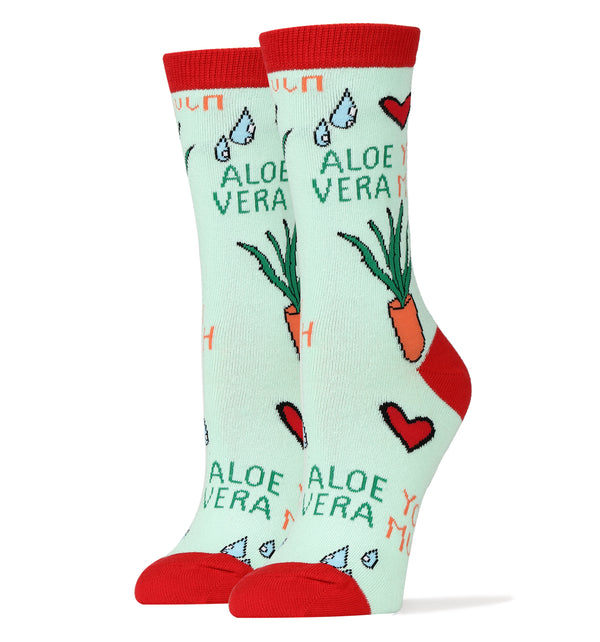 Aloe You Socks | Novelty Crew Socks For Women
