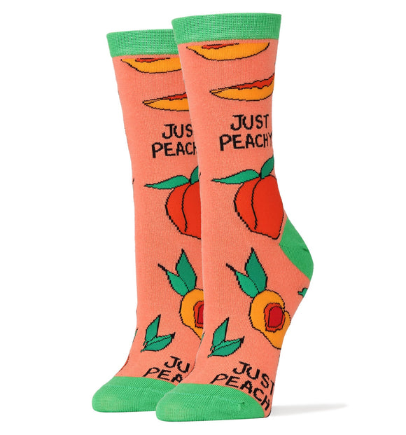 Just Peachy Socks | Novelty Crew Socks For Women