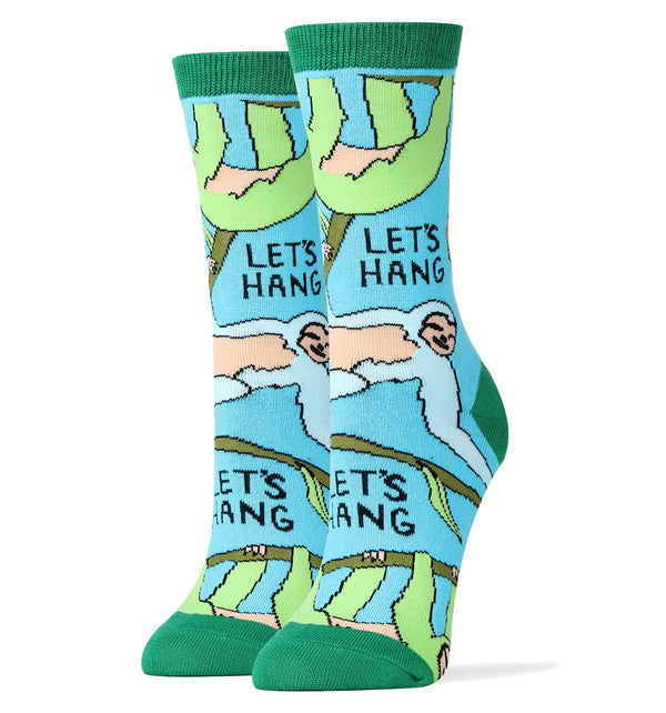 Let's Hang Socks | Novelty Crew Socks For Women
