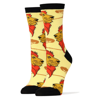 Lion Around Socks | Novelty Crew Socks For Women
