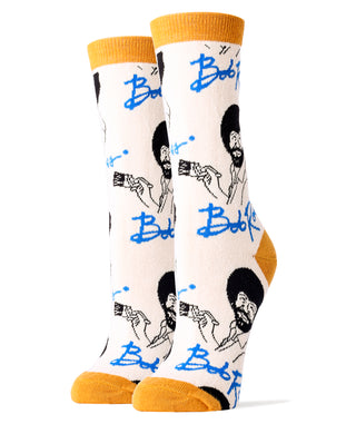It's Bob Ross Tan Socks | Novelty Socks For Women