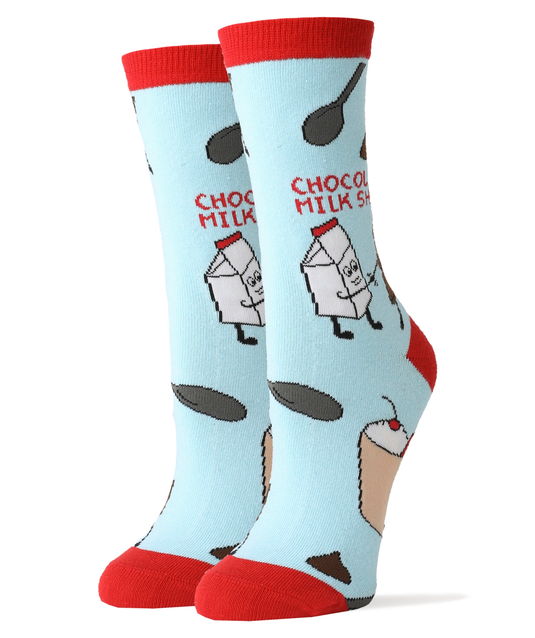 Milk Shake Socks | Novelty Crew Socks For Women