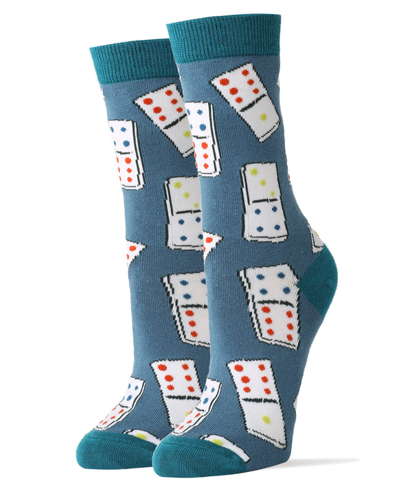 Dominoes Socks | Novelty Crew Socks For Women