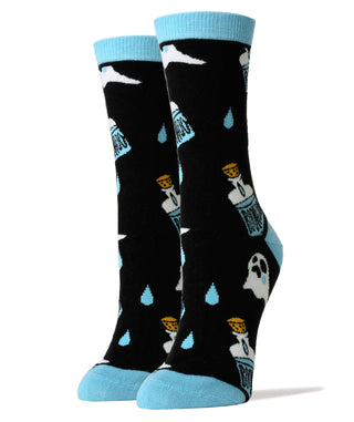 Boo Hoo Socks | Novelty Crew Socks For Women