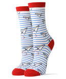 Paper Planes Socks | Novelty Crew Socks For Women