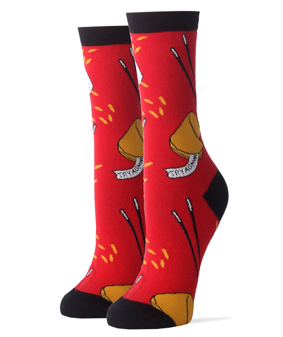 Fortune Cookie Socks | Novelty Crew Socks For Women