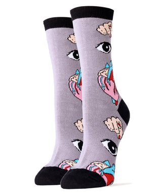 Eye Heart You Socks | Novelty Crew Socks For Women