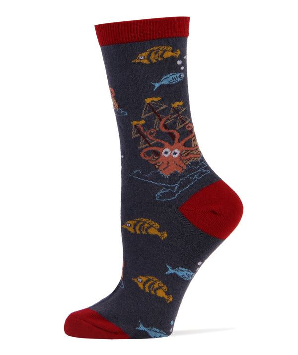Kraken Socks | Novelty Crew Socks For Women