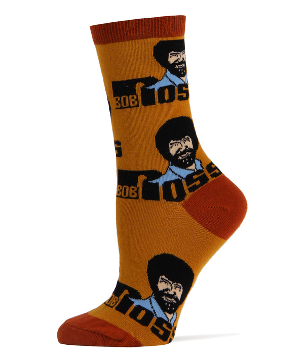 Roll Em Bob Ross Socks | Novelty Socks For Women