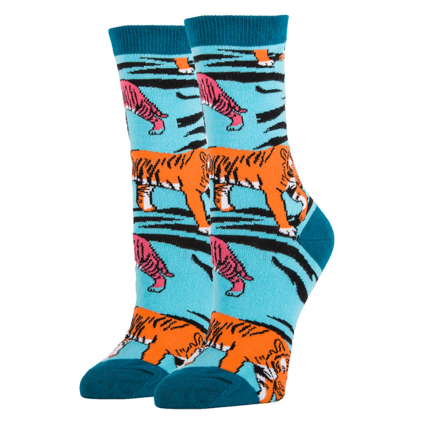 Tigerism Socks | Novelty Crew Socks For Women