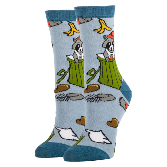 Trash Panda Socks | Novelty Crew Socks For Women