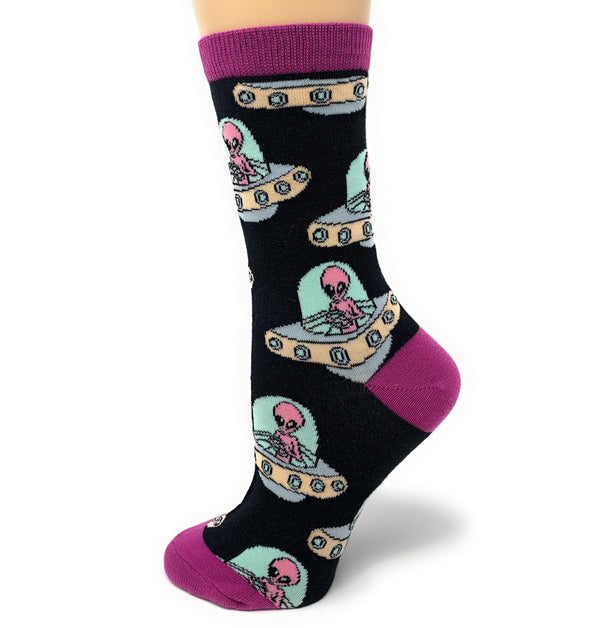 Always Spaced Socks | Novelty Crew Socks For Women