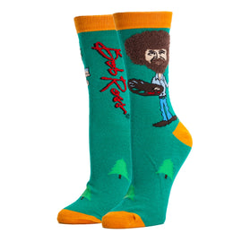 True Bob Ross Socks | Novelty Crew Socks For Women