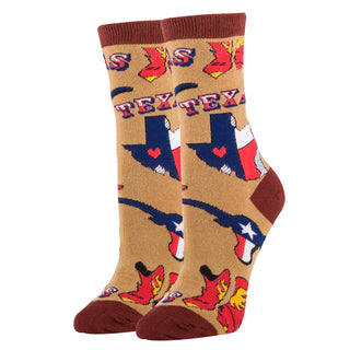 Texas Love Socks | Novelty Crew Socks For Women