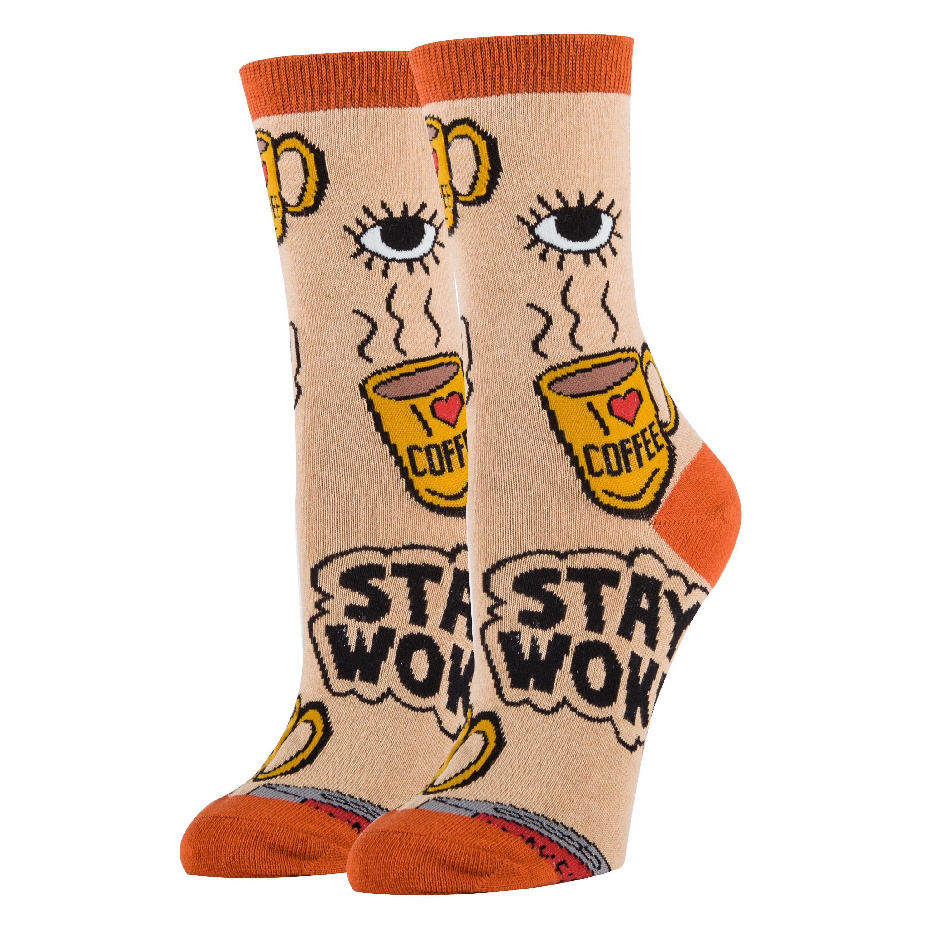 Wake Me Up Socks | Novelty Crew Socks For Women