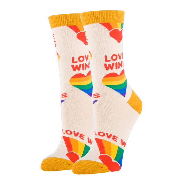 Love Wins Socks | Novelty Crew Socks For Women