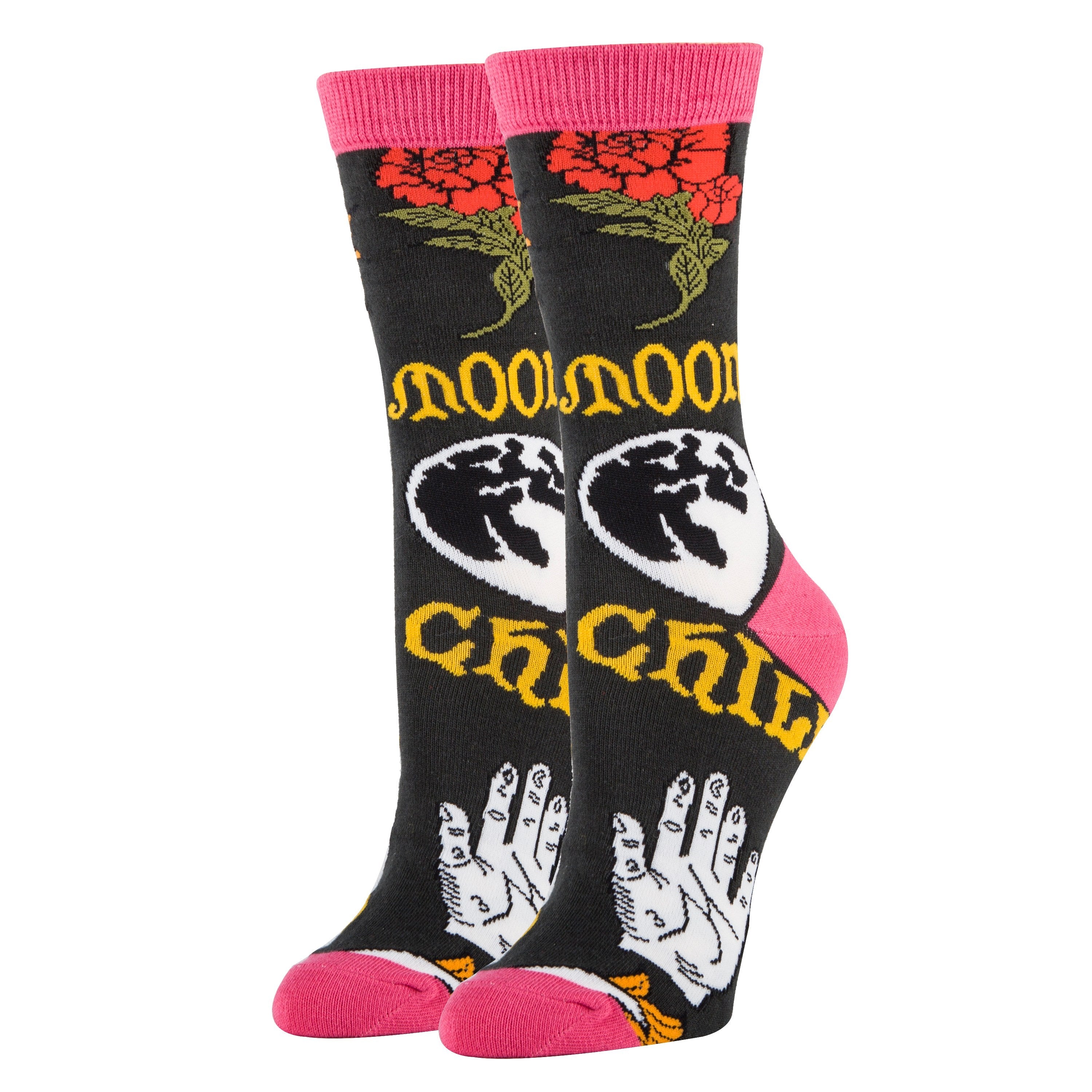 Moon Child Socks | Novelty Crew Socks For Women