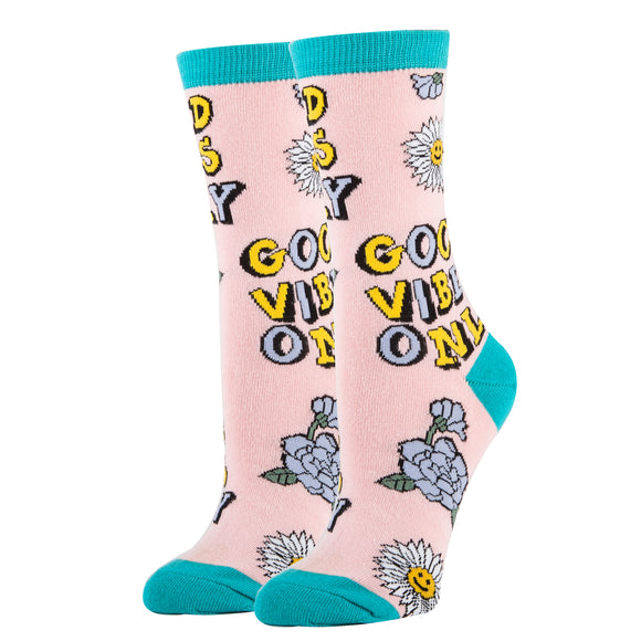 Good Vibes Socks Novelty Crew Socks For Women Oooh Yeah! Socks