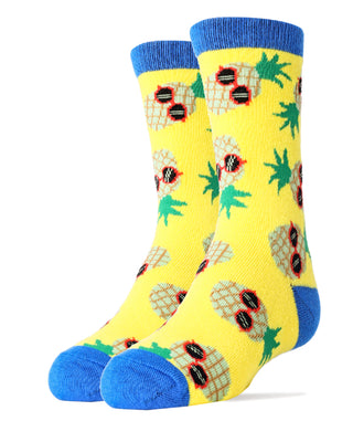 Pineapple Dude Yellow Socks | Fun Socks for Kids